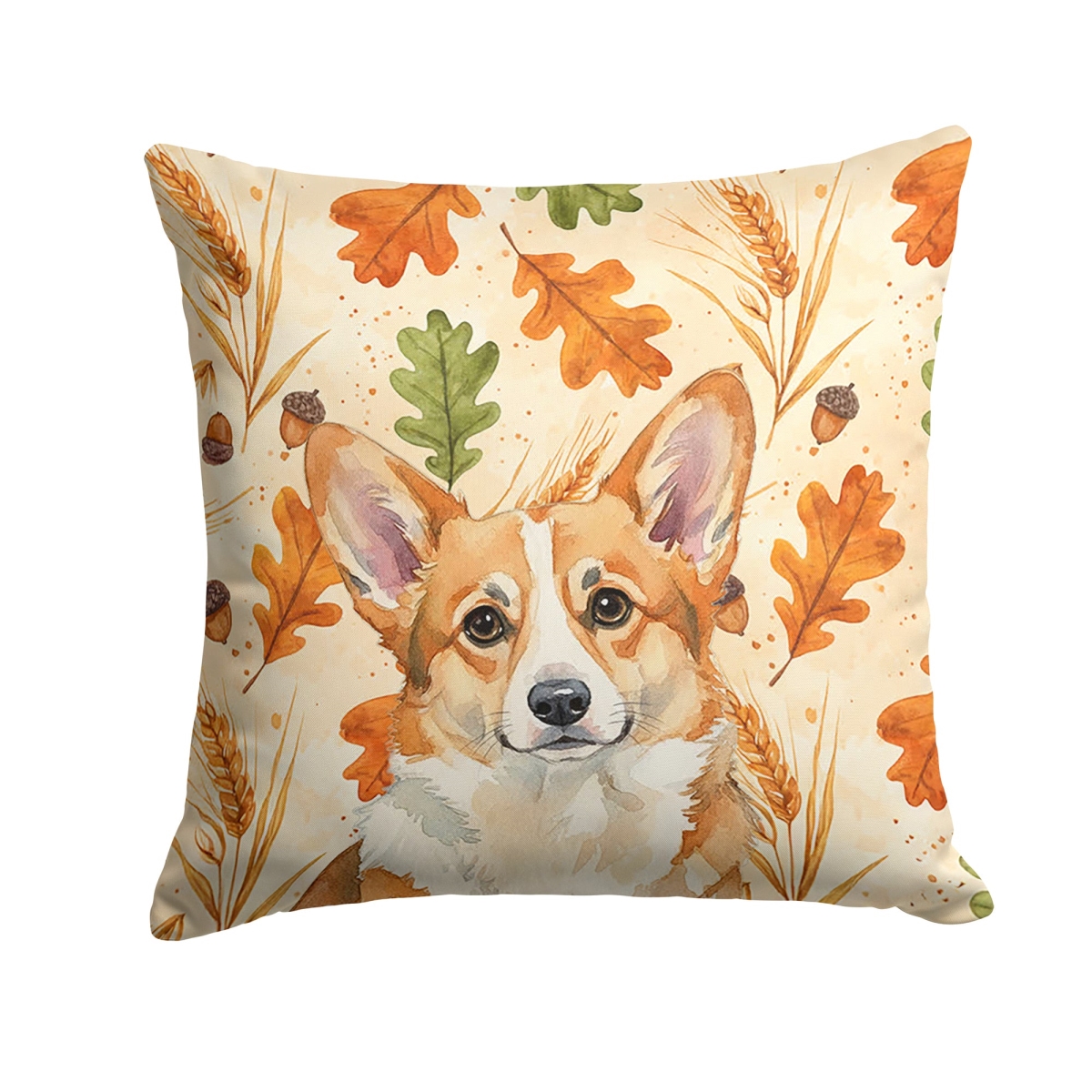 WDK7953PW1818 18 x 18 in. Corgi Heirloom Fall Throw Pillow