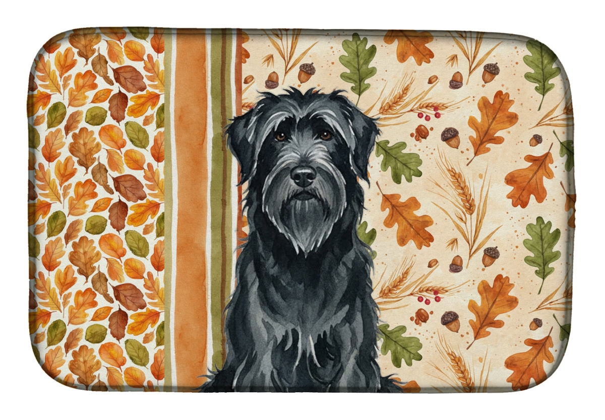 Picture of Carolines Treasures WDK7740DDM 21 x 14 in. Black Briard Heirloom Fall Dish Drying Mat - Multi Color
