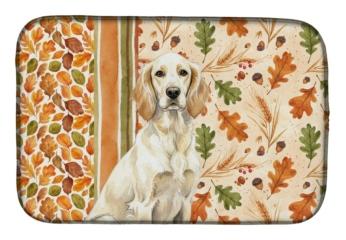 Picture of Carolines Treasures WDK7828DDM 21 x 14 in. Lemon Belton English Setter Heirloom Fall Dish Drying Mat - Multi Color