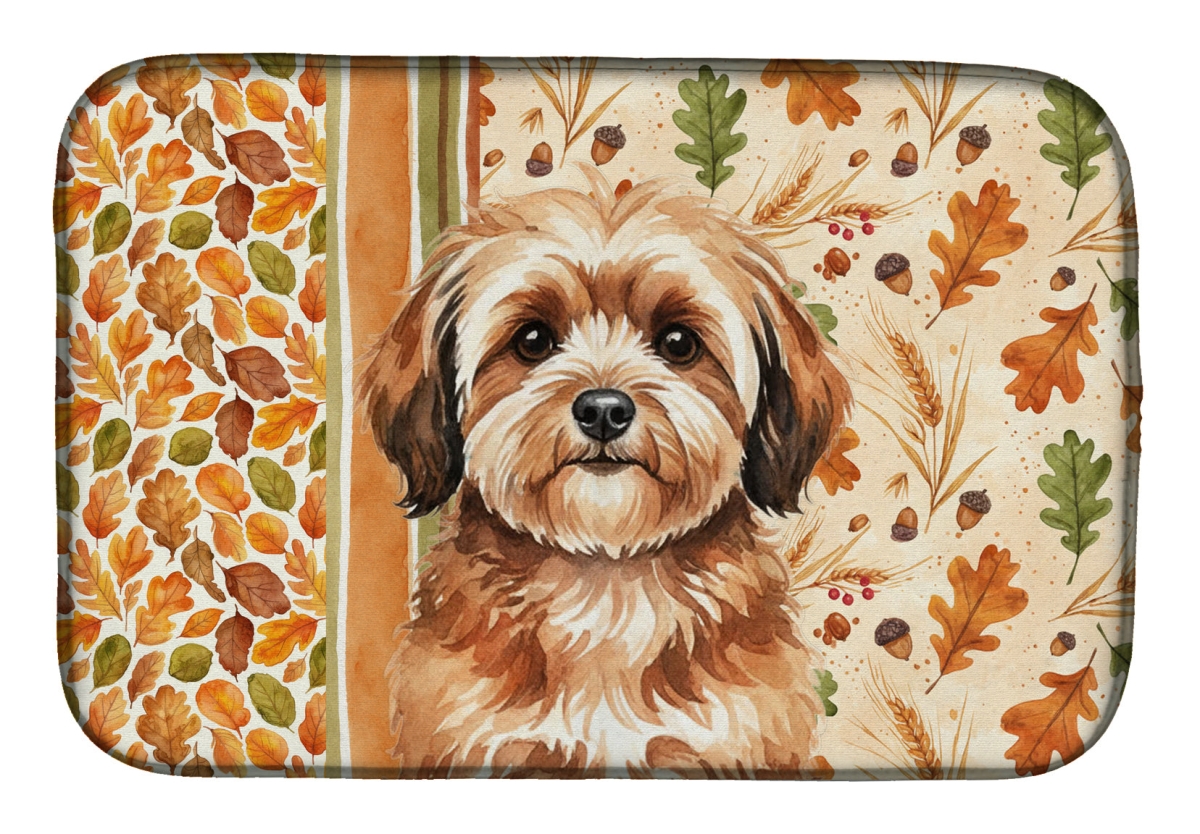 Picture of Carolines Treasures WDK7869DDM 21 x 14 in. Sable Havanese Heirloom Fall Dish Drying Mat - Multi Color
