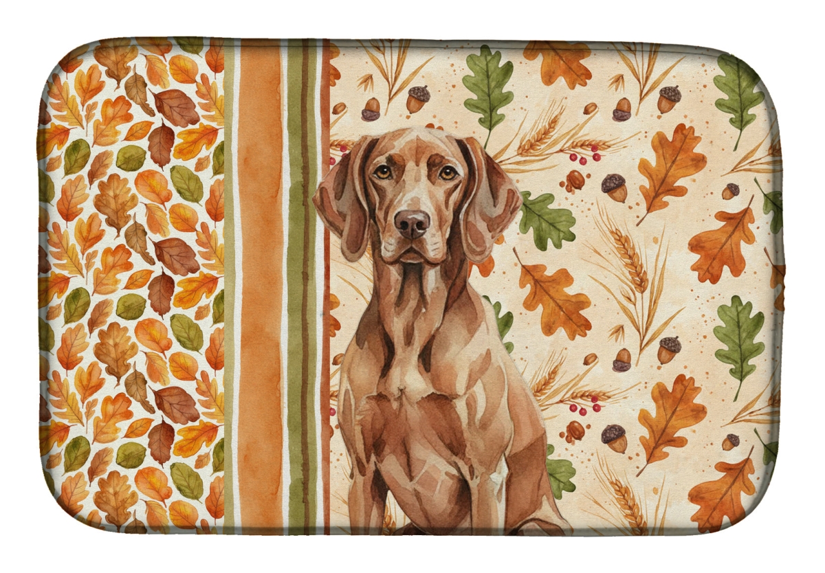 Picture of Carolines Treasures WDK7956DDM 21 x 14 in. Liver Pointer Heirloom Fall Dish Drying Mat - Multi Color