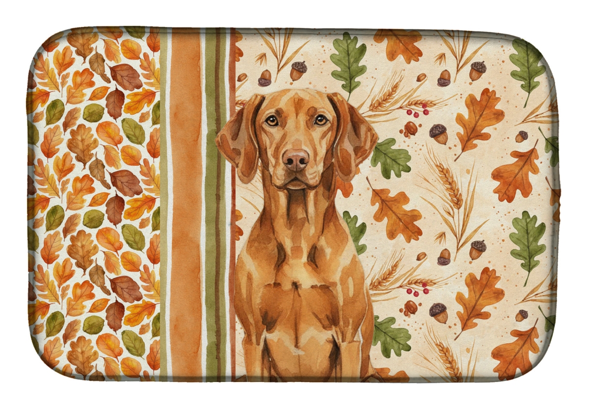 WDK8046DDM 21 x 14 in. Vizsla Heirloom Fall Dish Drying Mat - Multi Color