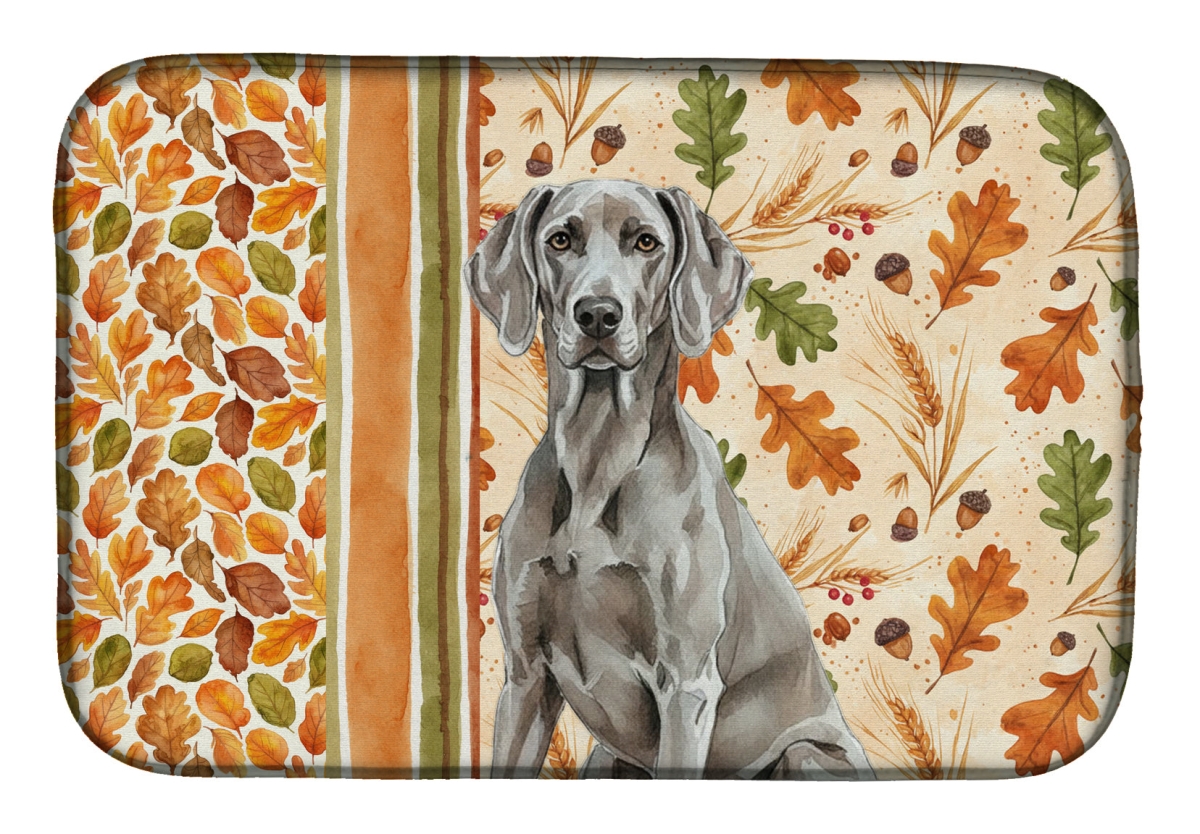 WDK8047DDM 21 x 14 in. Weimaraner Heirloom Fall Dish Drying Mat - Multi Color