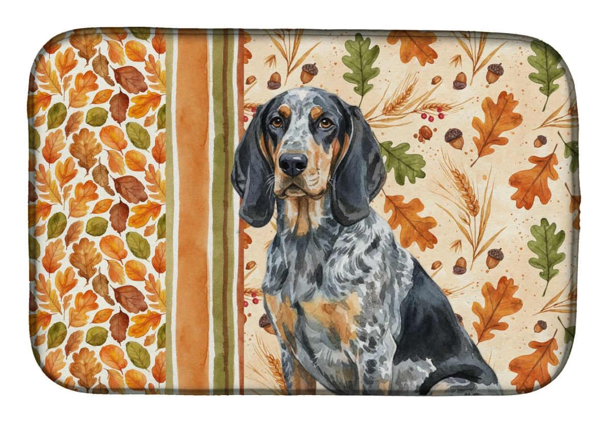 Picture of Carolines Treasures WDK7719DDM 21 x 14 in. Bluetick Coonhound Heirloom Fall Dish Drying Mat - Multi Color