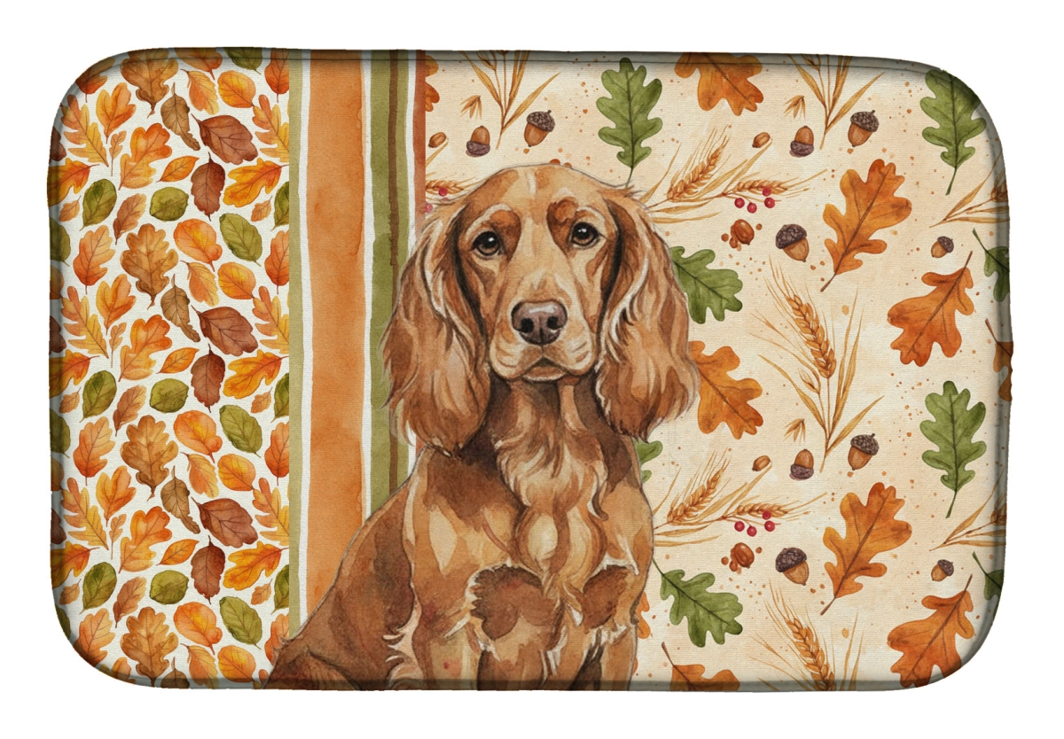Picture of Carolines Treasures WDK7738DDM 21 x 14 in. Boykin Spaniel Heirloom Fall Dish Drying Mat - Multi Color