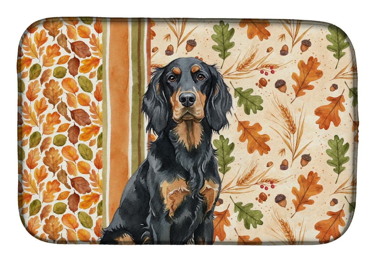 Picture of Carolines Treasures WDK7853DDM 21 x 14 in. Gordon Setter Heirloom Fall Dish Drying Mat - Multi Color