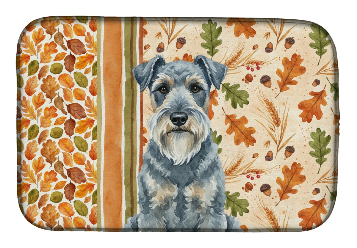 Picture of Carolines Treasures WDK7889DDM 21 x 14 in. Kerry Blue Terrier Heirloom Fall Dish Drying Mat - Multi Color