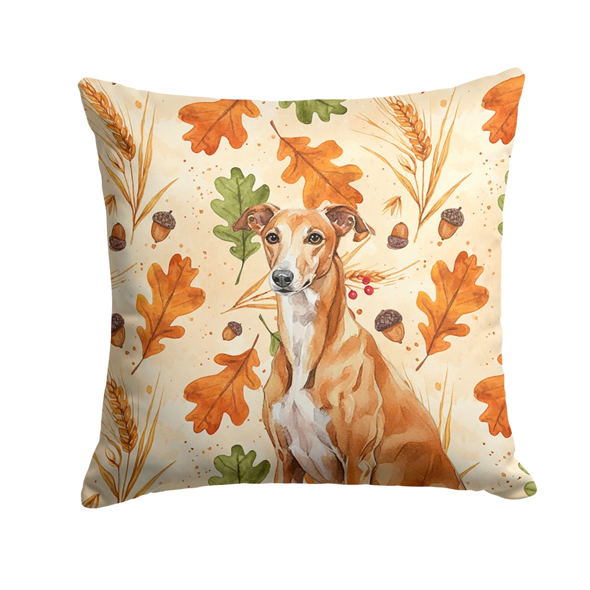 WDK7865PW1414 14 x 14 in. Red Greyhound Heirloom Fall Throw Pillow