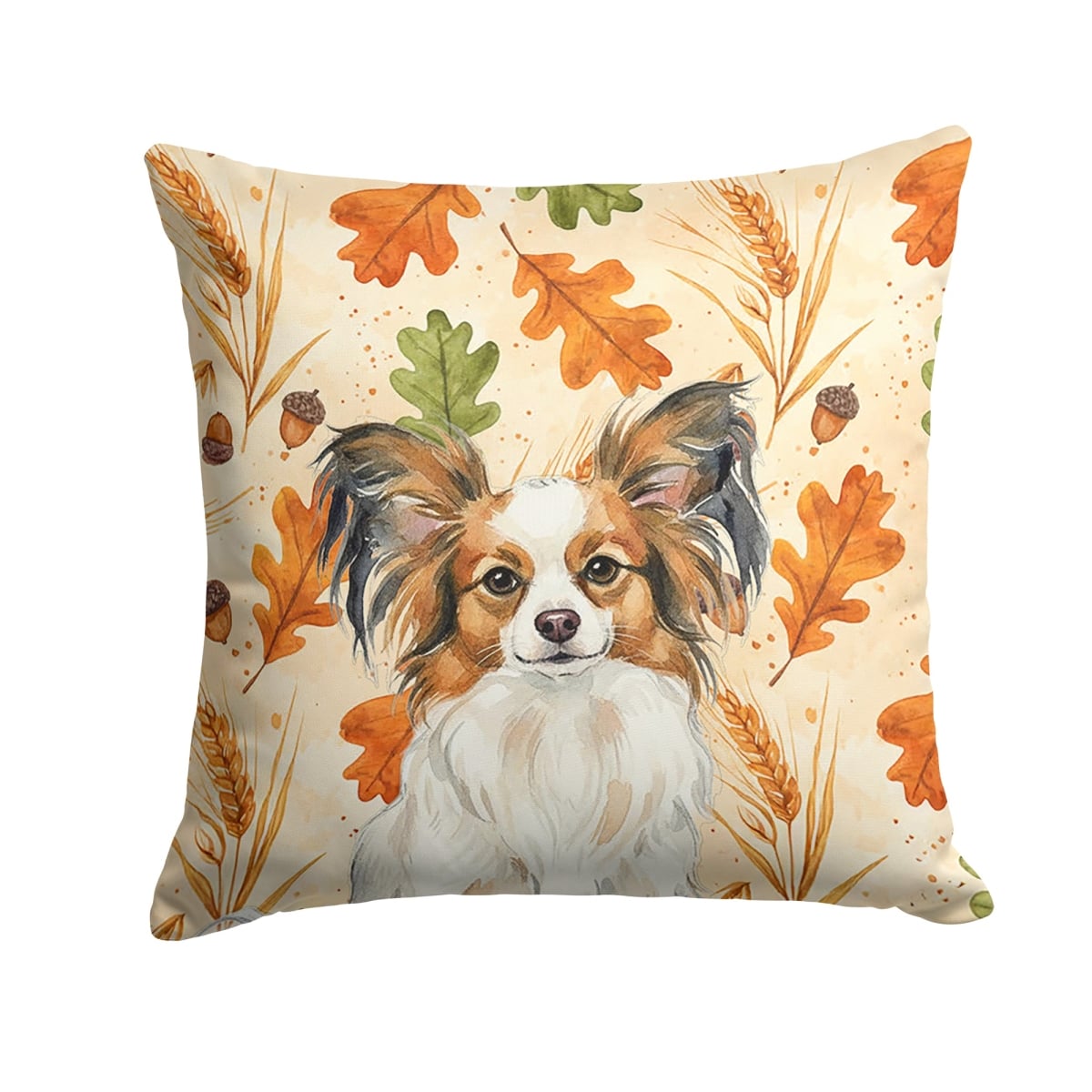 WDK7945PW1414 14 x 14 in. White with Sable Papillon Heirloom Fall Throw Pillow