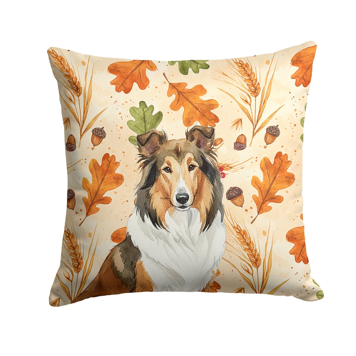WDK7786PW1818 18 x 18 in. Sable Collie Heirloom Fall Throw Pillow