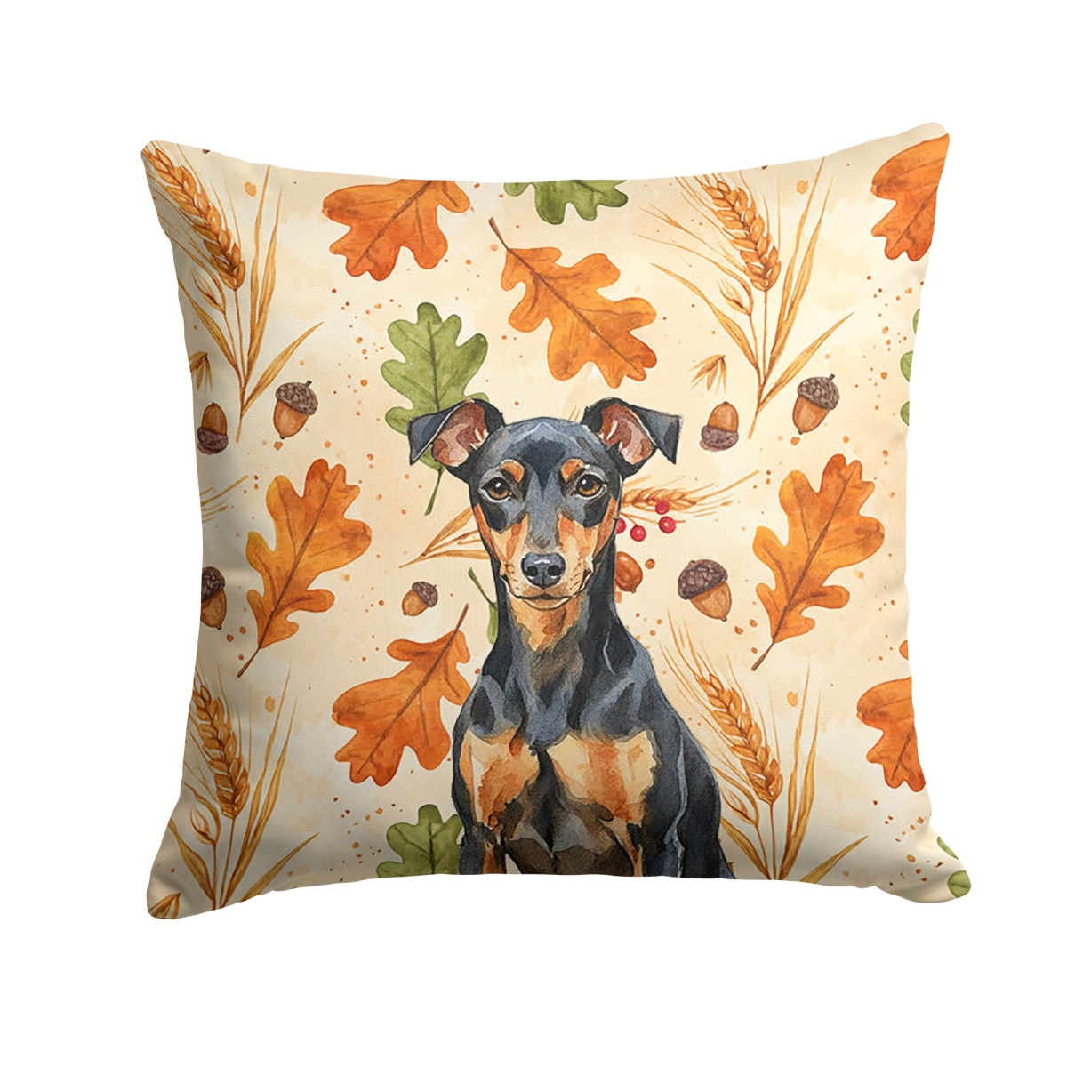 WDK7908PW1414 14 x 14 in. Manchester Terrier Heirloom Fall Throw Pillow