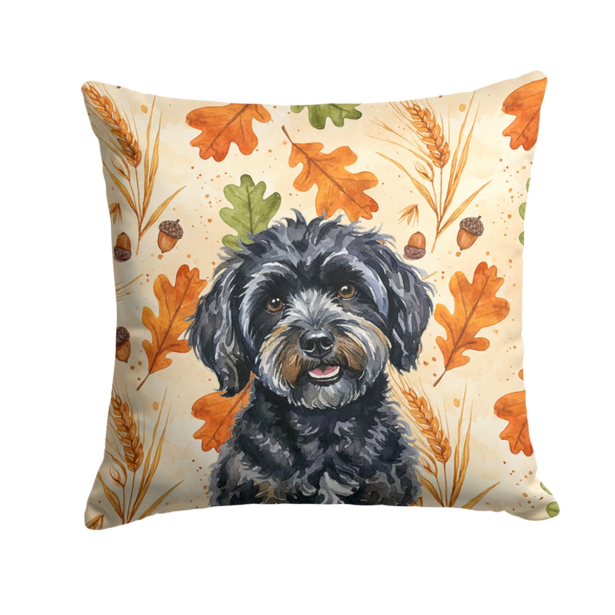 WDK7867PW1414 14 x 14 in. Black Havanese Heirloom Fall Throw Pillow