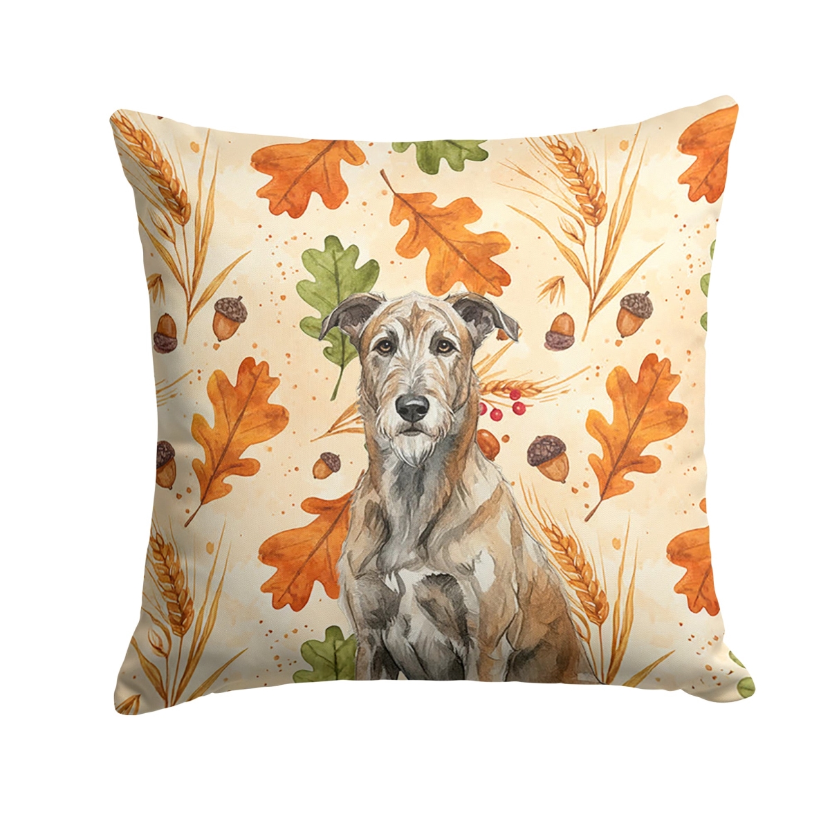 WDK7874PW1414 14 x 14 in. Brindle Irish Wolfhound Heirloom Fall Throw Pillow