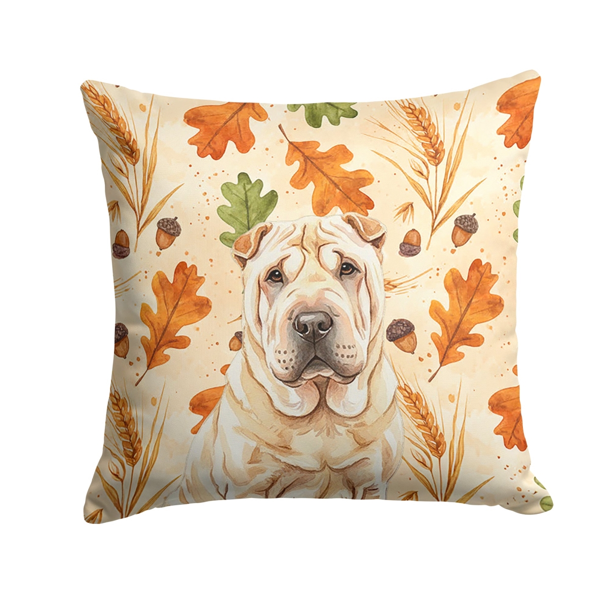 WDK8008PW1414 14 x 14 in. Shar Pei Heirloom Fall Throw Pillow