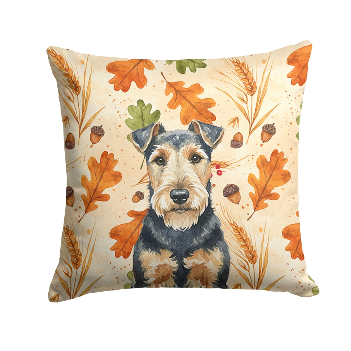 WDK8049PW1414 14 x 14 in. Welsh Terrier Heirloom Fall Throw Pillow