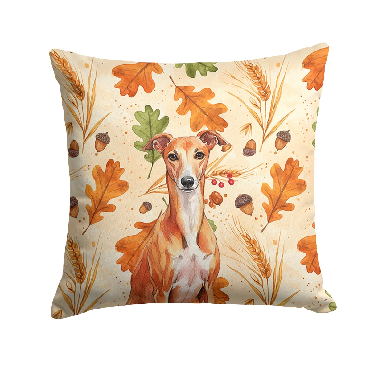 WDK8055PW1414 14 x 14 in. Red Whippet Heirloom Fall Throw Pillow
