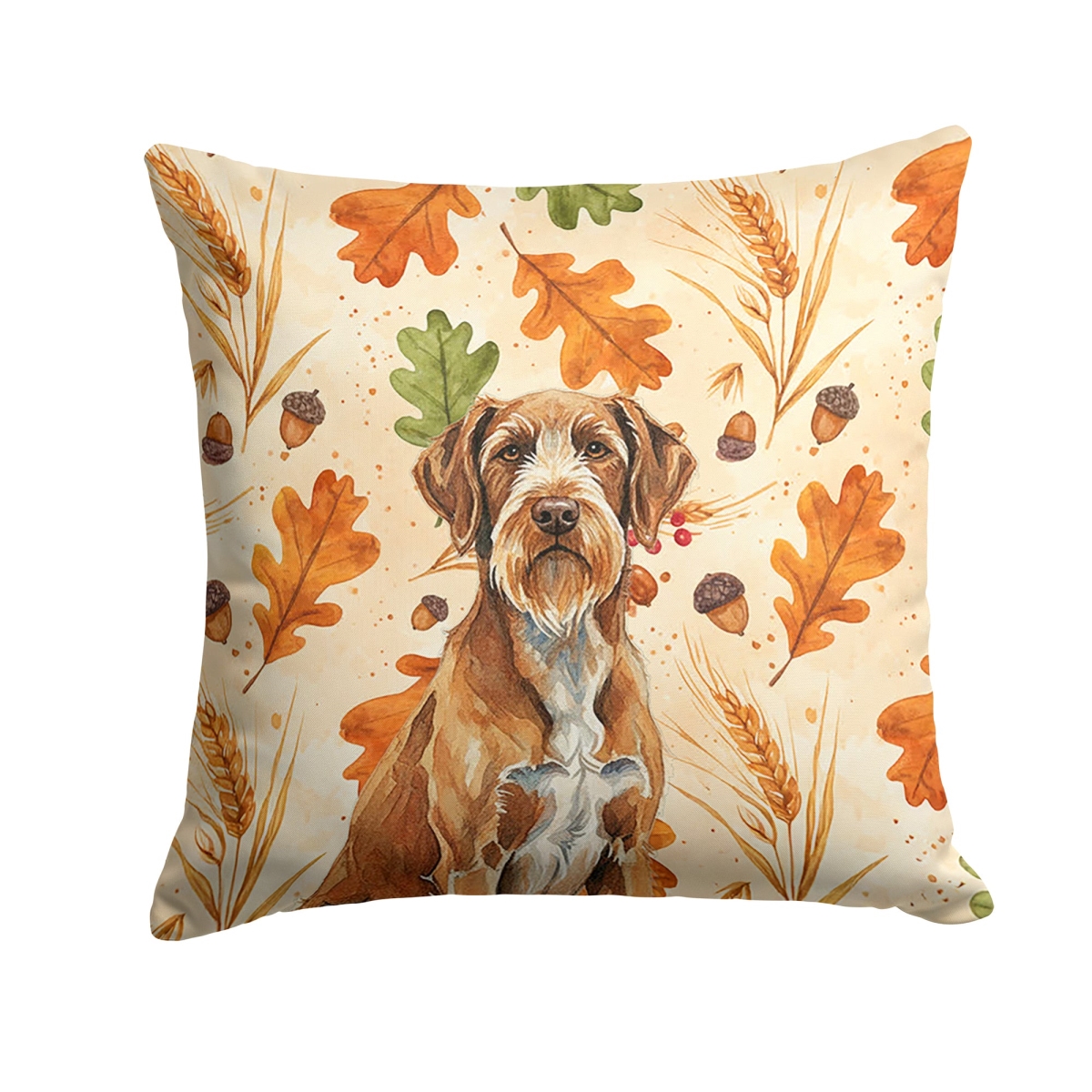 WDK8058PW1414 14 x 14 in. Wirehaired Pointing Griffon Heirloom Fall Throw Pillow
