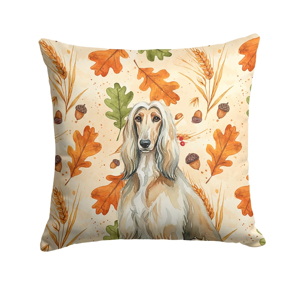 WDK7666PW1818 18 x 18 in. Afghan Hound Heirloom Fall Throw Pillow