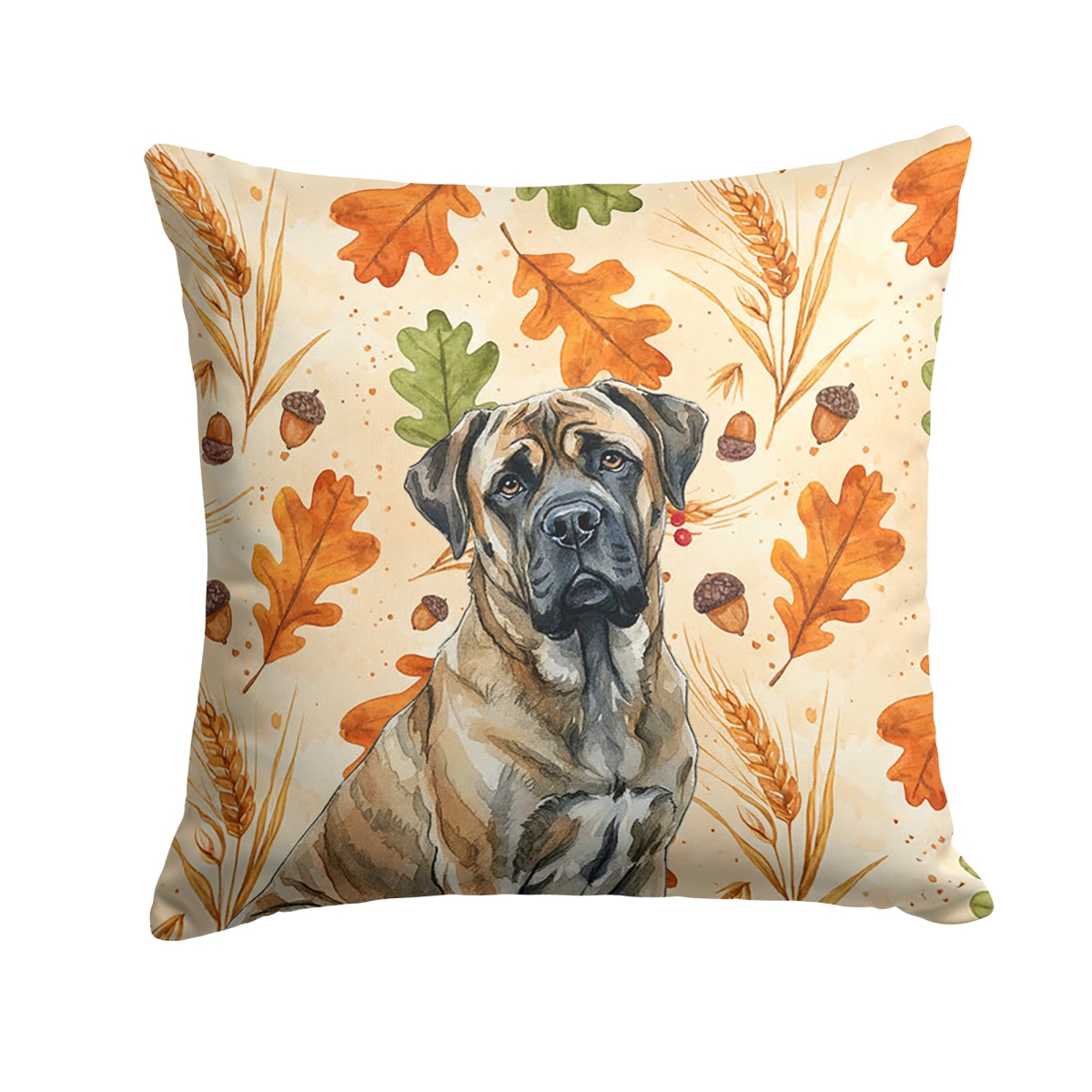 WDK7909PW1818 18 x 18 in. Brindle Mastiff Heirloom Fall Throw Pillow