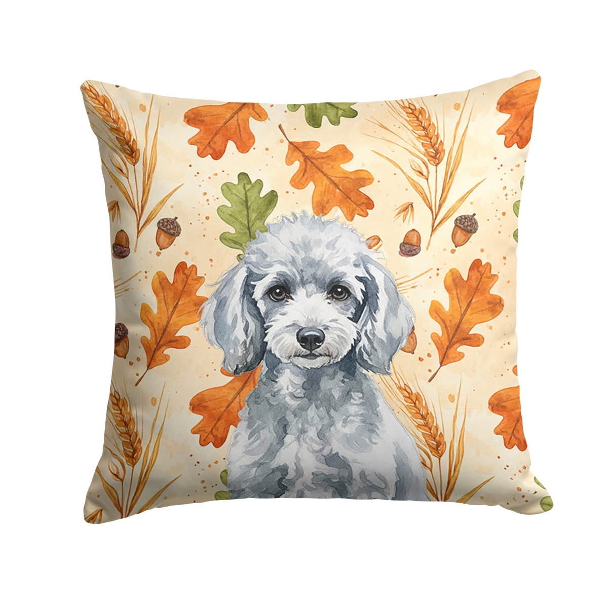 WDK7967PW1818 18 x 18 in. Miniature Silver Poodle Heirloom Fall Throw Pillow