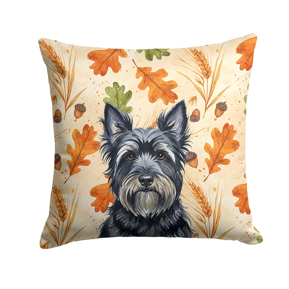 WDK8023PW1818 18 x 18 in. Black Skye Terrier Heirloom Fall Throw Pillow