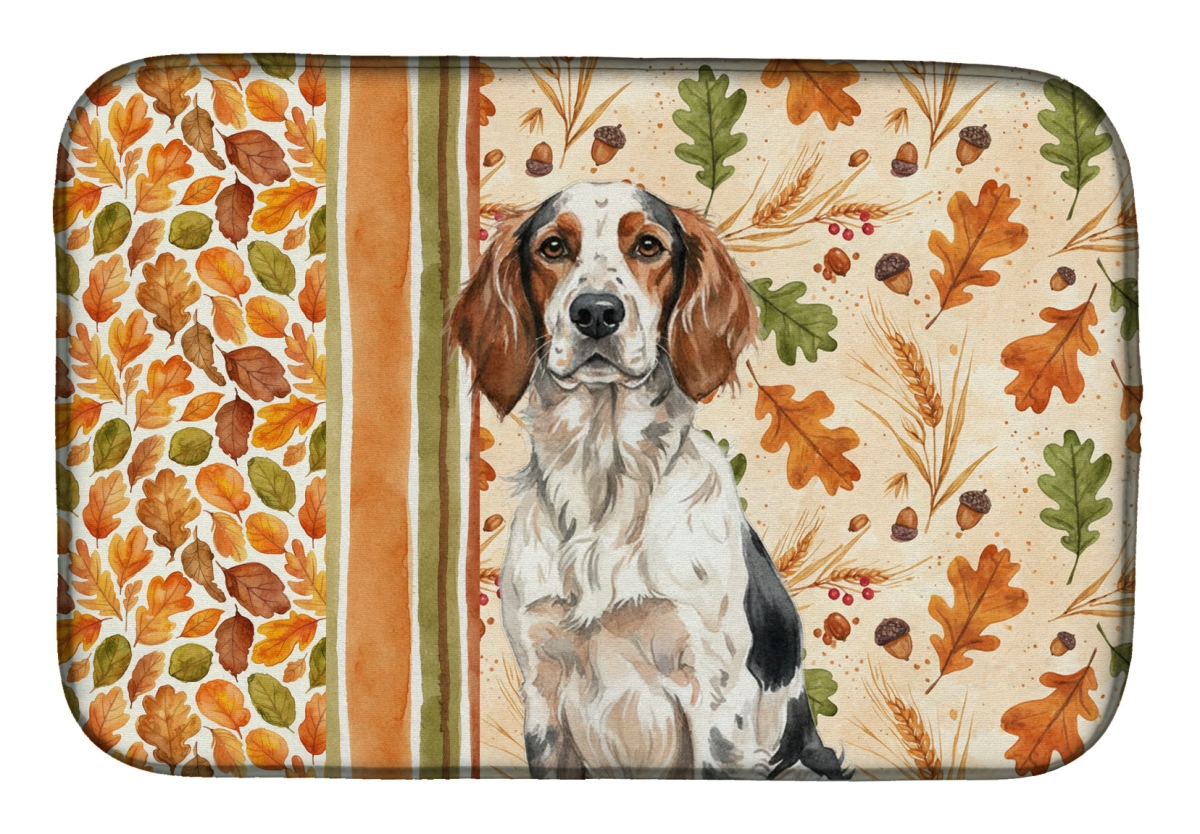 Picture of Carolines Treasures WDK7831DDM 21 x 14 in. Tricolor English Setter Heirloom Fall Dish Drying Mat - Multi Color