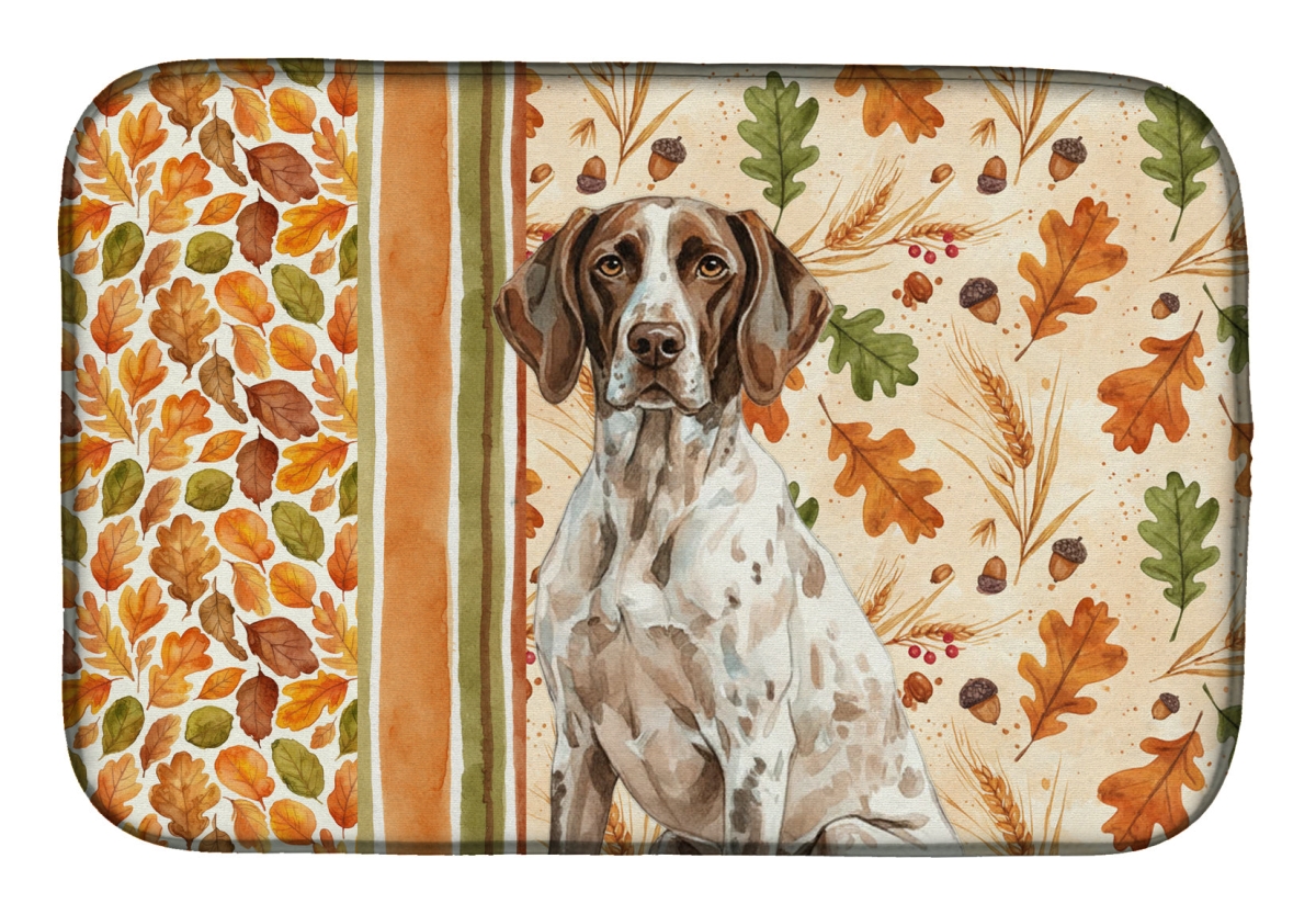 Picture of Carolines Treasures WDK7848DDM 21 x 14 in. German Shorthaired Pointer Heirloom Fall Dish Drying Mat - Multi Color