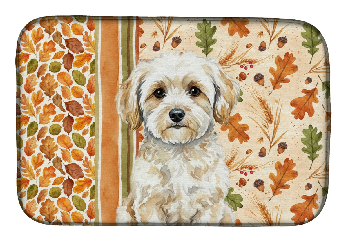 Picture of Carolines Treasures WDK7907DDM 21 x 14 in. Maltipoo Heirloom Fall Dish Drying Mat - Multi Color