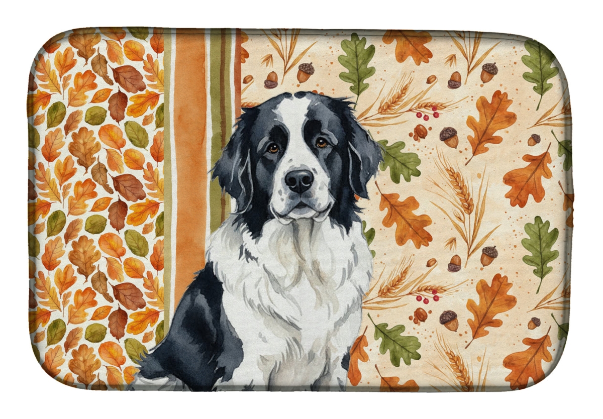 Picture of Carolines Treasures WDK7927DDM 21 x 14 in. Landseer Found Land Heirloom Fall Dish Drying Mat - Multi Color