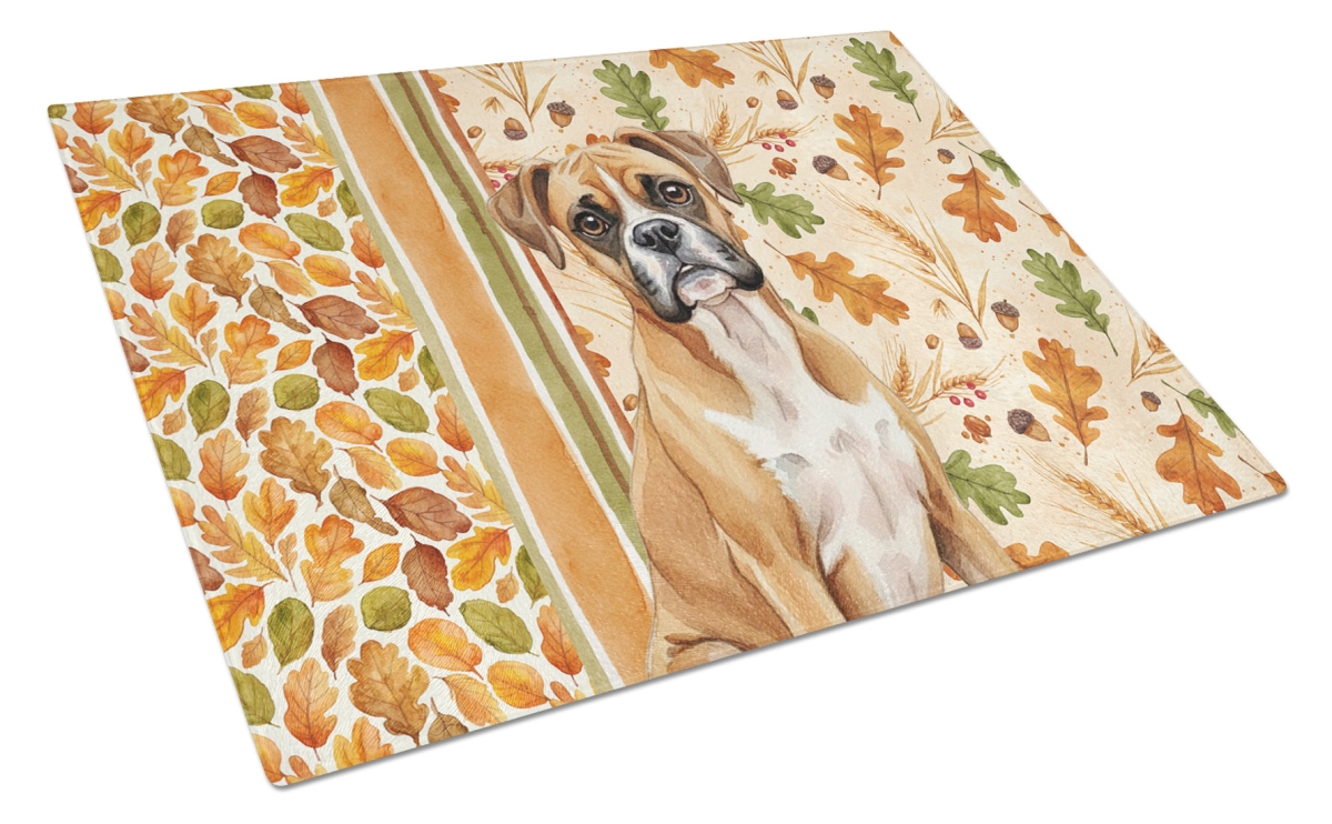 WDK7736LCB 15 x 12 in. Boxer Heirloom Fall Glass Cutting Board
