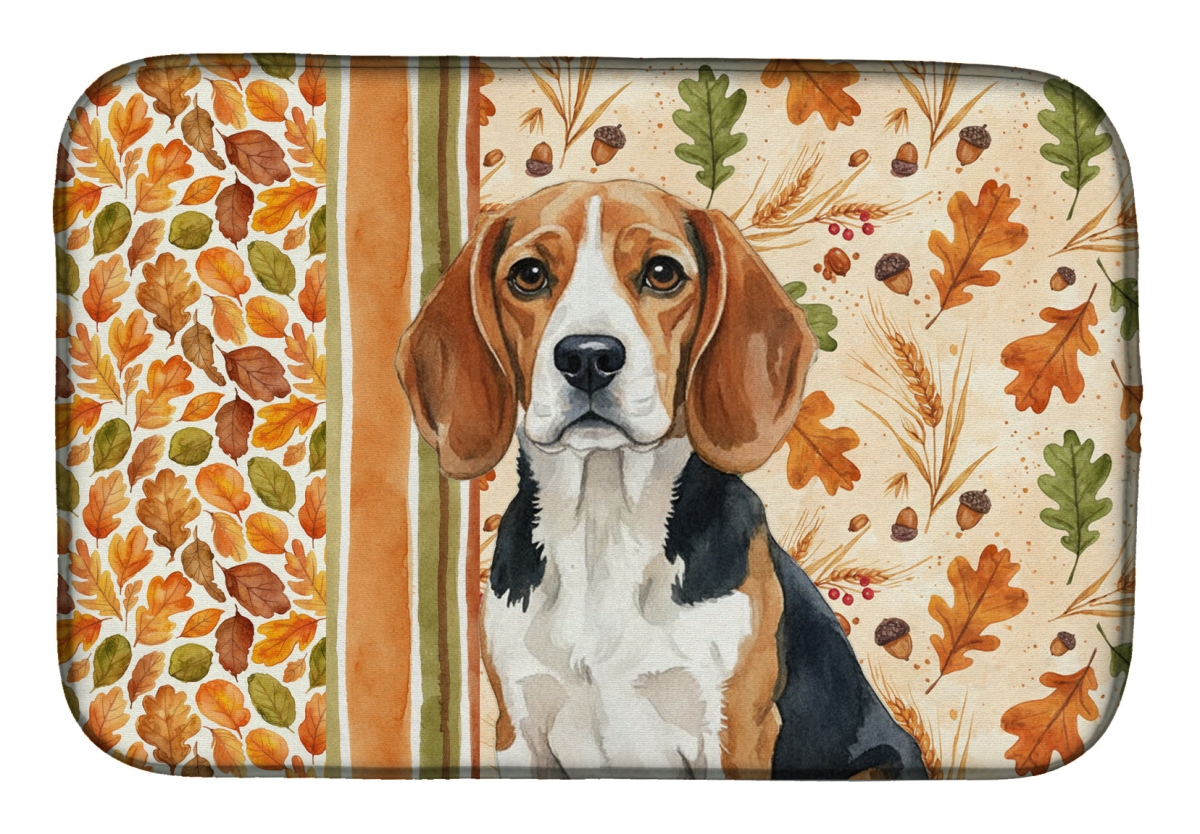 Picture of Carolines Treasures WDK7699DDM 21 x 14 in. Beagle Heirloom Fall Dish Drying Mat - Multi Color