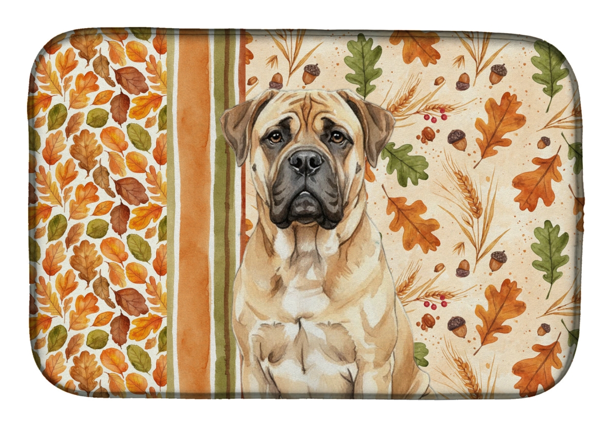 Picture of Carolines Treasures WDK7753DDM 21 x 14 in. Bullmastiff Heirloom Fall Dish Drying Mat - Multi Color