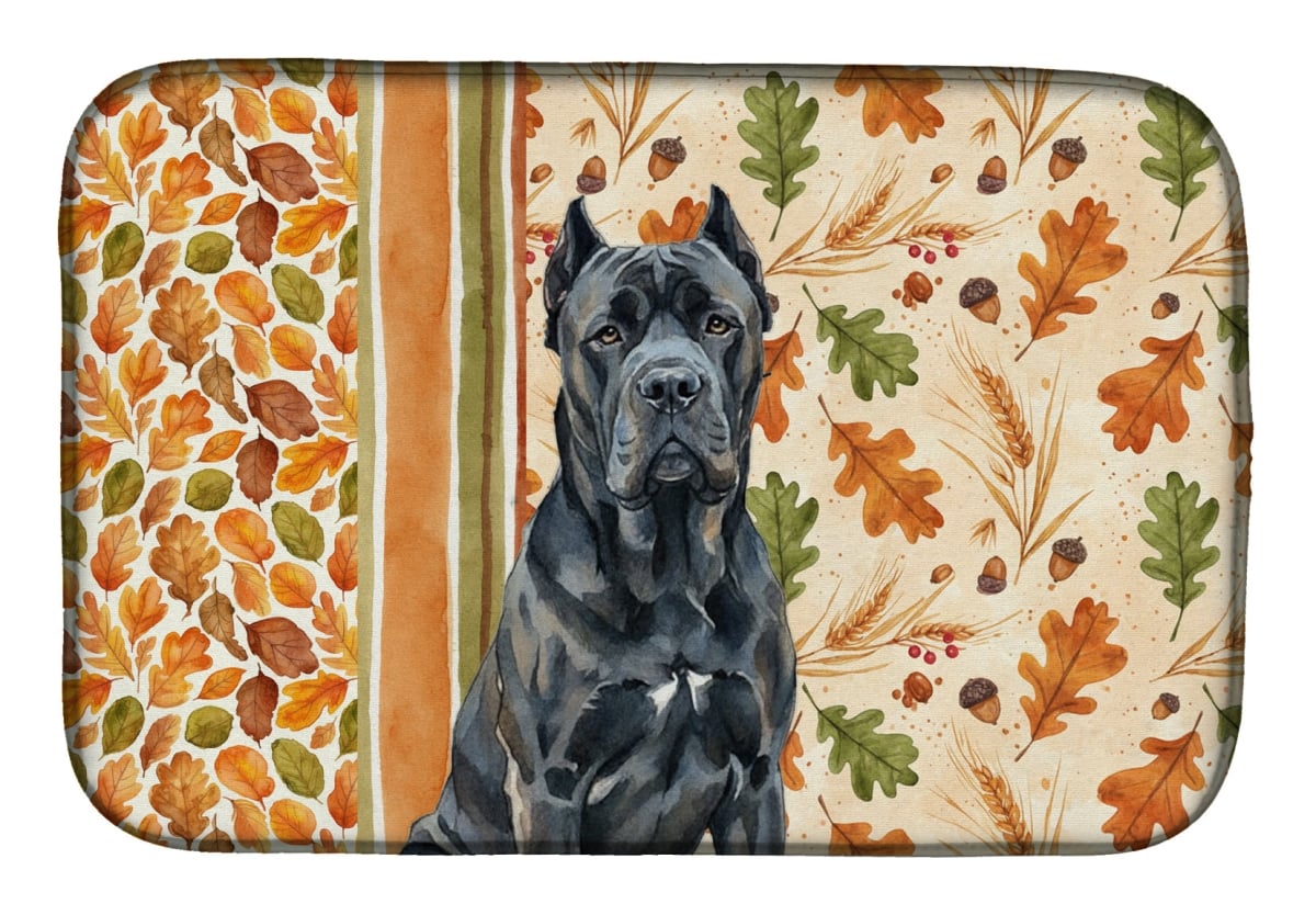 Picture of Carolines Treasures WDK7757DDM 21 x 14 in. Cane Corso Heirloom Fall Dish Drying Mat - Multi Color