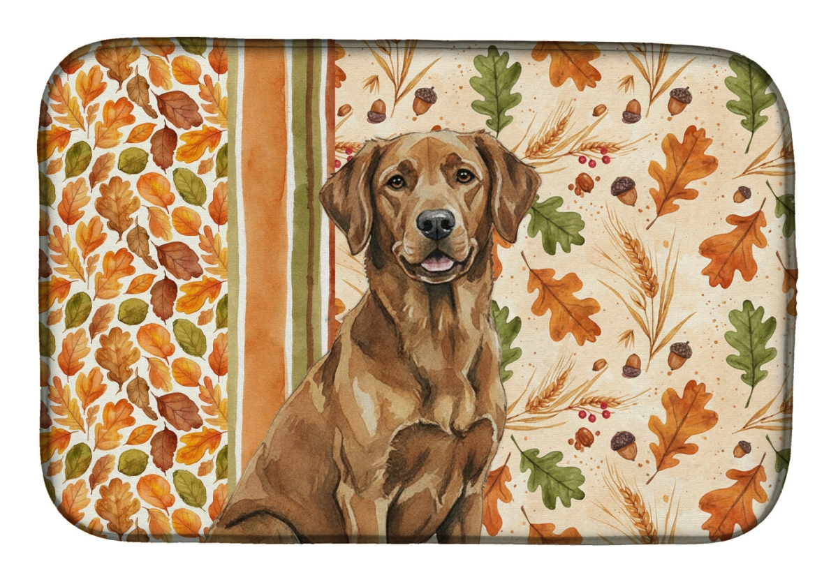 Picture of Carolines Treasures WDK7767DDM 21 x 14 in. Chesapeake Bay Retriever Heirloom Fall Dish Drying Mat - Multi Color