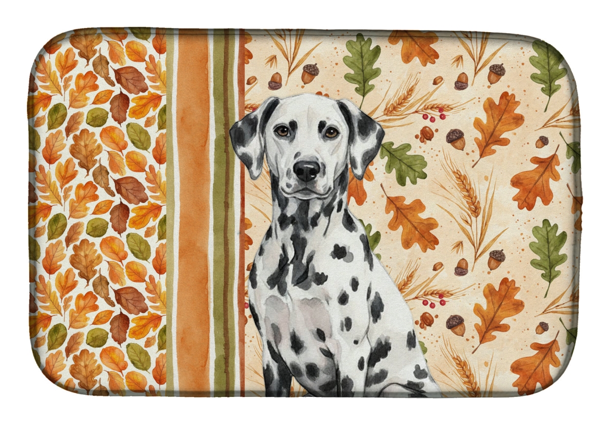 Picture of Carolines Treasures WDK7804DDM 21 x 14 in. Dalmatian Heirloom Fall Dish Drying Mat - Multi Color