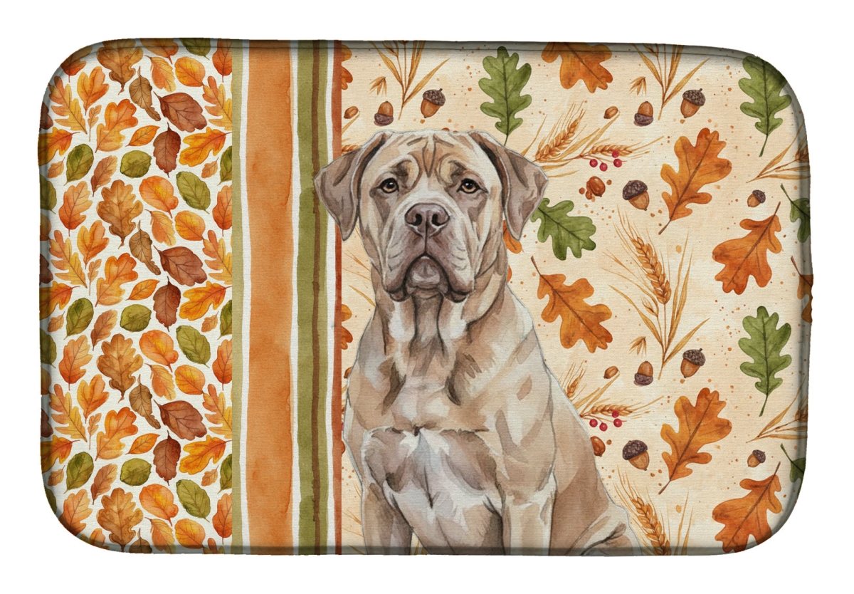 Picture of Carolines Treasures WDK7812DDM 21 x 14 in. Isabella Dogue de Bordeaux Heirloom Fall Dish Drying Mat - Multi Color