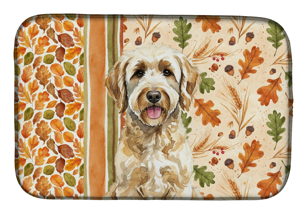 Picture of Carolines Treasures WDK7891DDM 21 x 14 in. Labradoodle Heirloom Fall Dish Drying Mat - Multi Color