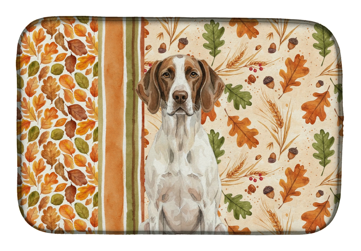 Picture of Carolines Treasures WDK7955DDM 21 x 14 in. Liver & White Pointer Heirloom Fall Dish Drying Mat - Multi Color
