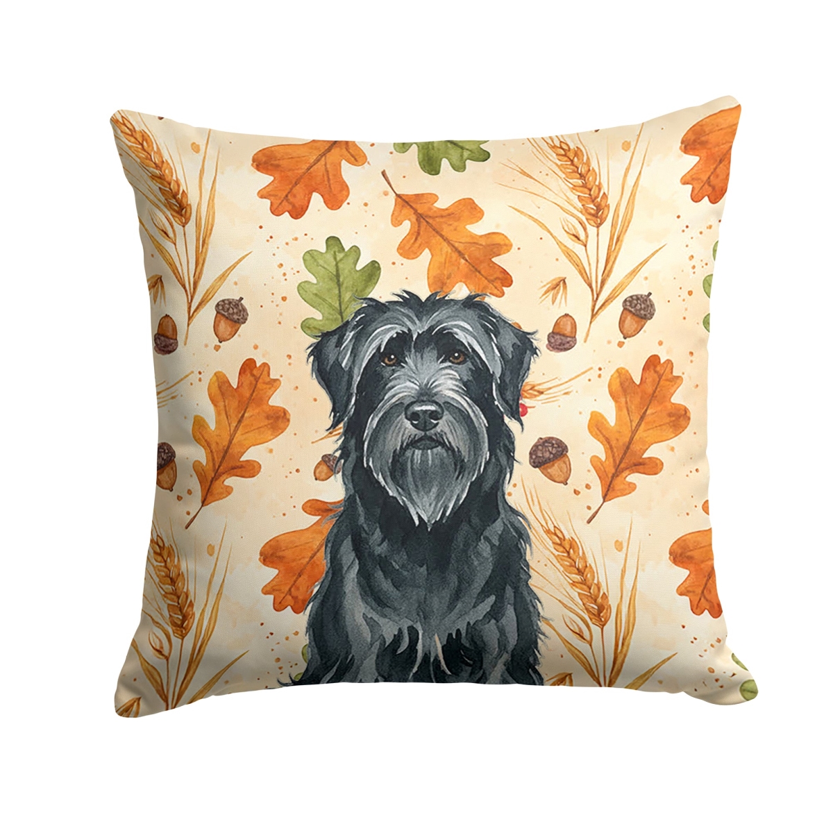 WDK7740PW1414 14 x 14 in. Black Briard Heirloom Fall Throw Pillow