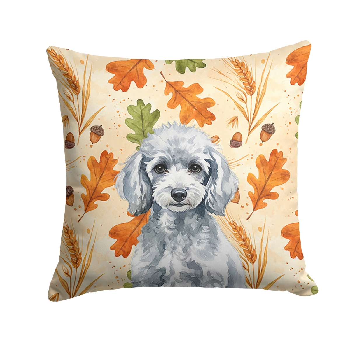 WDK7967PW1414 14 x 14 in. Miniature Silver Poodle Heirloom Fall Throw Pillow