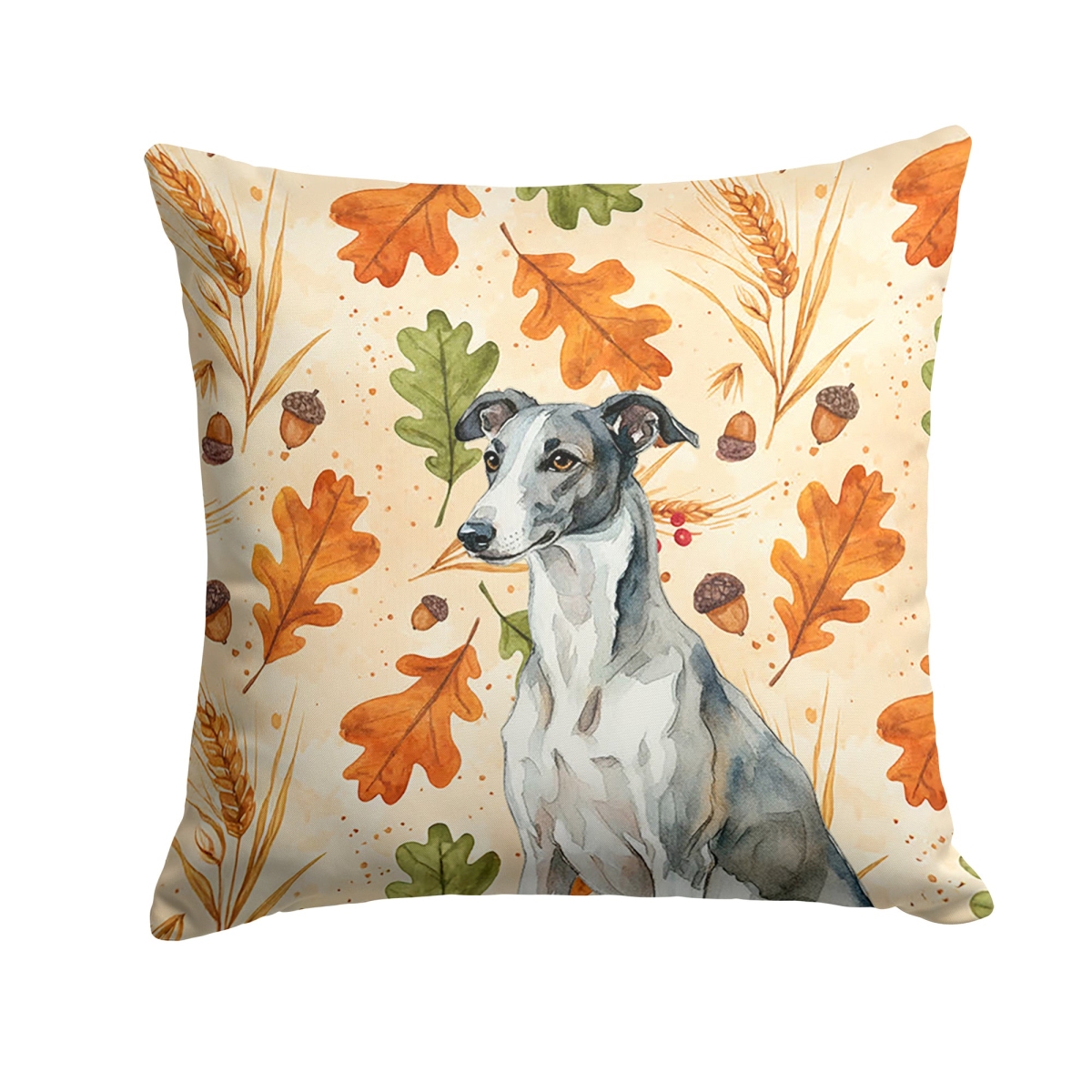 WDK7860PW1818 18 x 18 in. Black & White Greyhound Heirloom Fall Throw Pillow