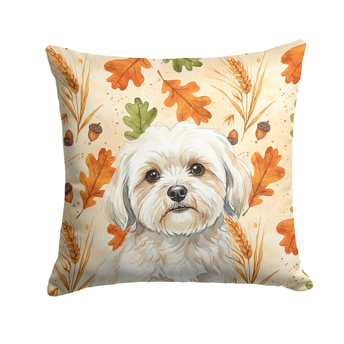 WDK7905PW1818 18 x 18 in. White Lhasa Apso Heirloom Fall Throw Pillow