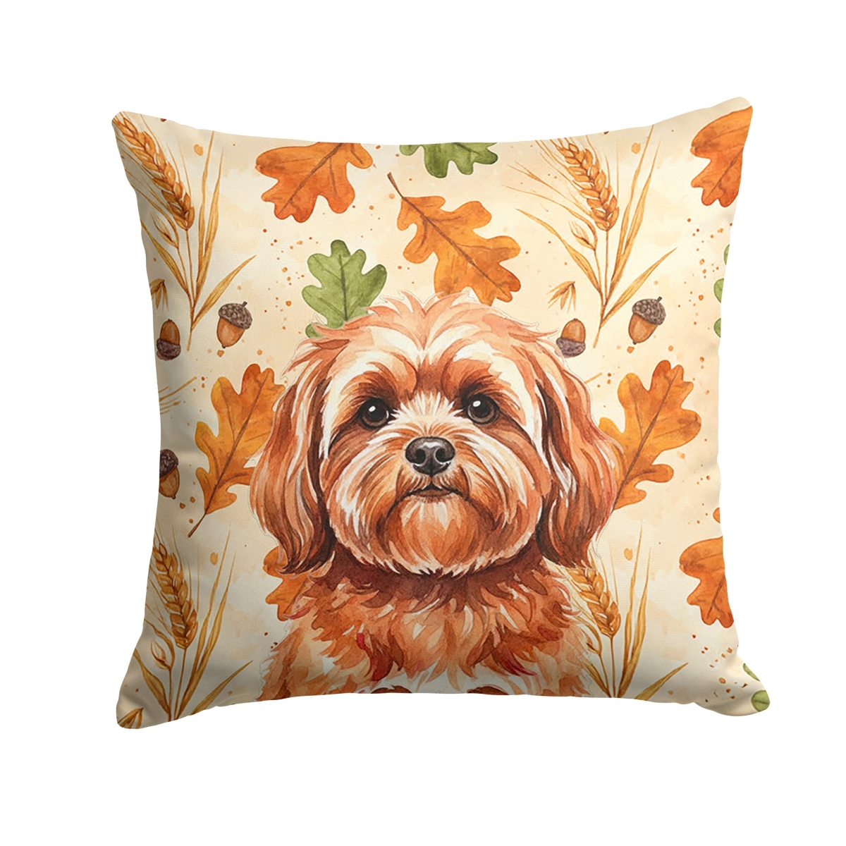 WDK7904PW1818 18 x 18 in. Red Lhasa Apso Heirloom Fall Throw Pillow