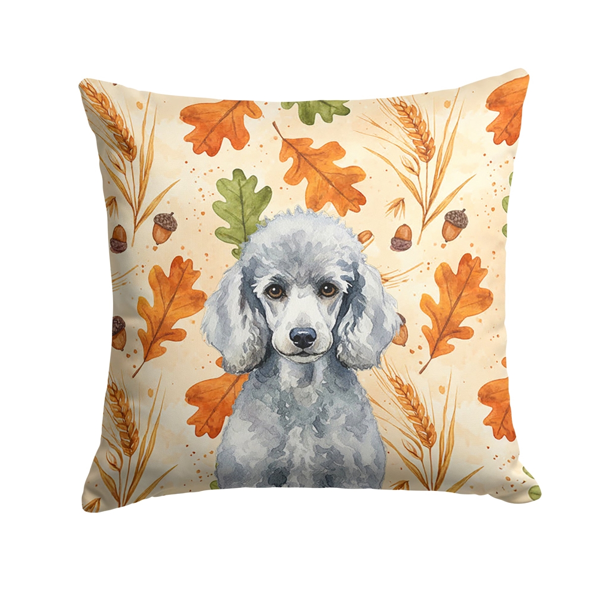 WDK7970PW1414 14 x 14 in. Standard Silver Poodle Heirloom Fall Throw Pillow