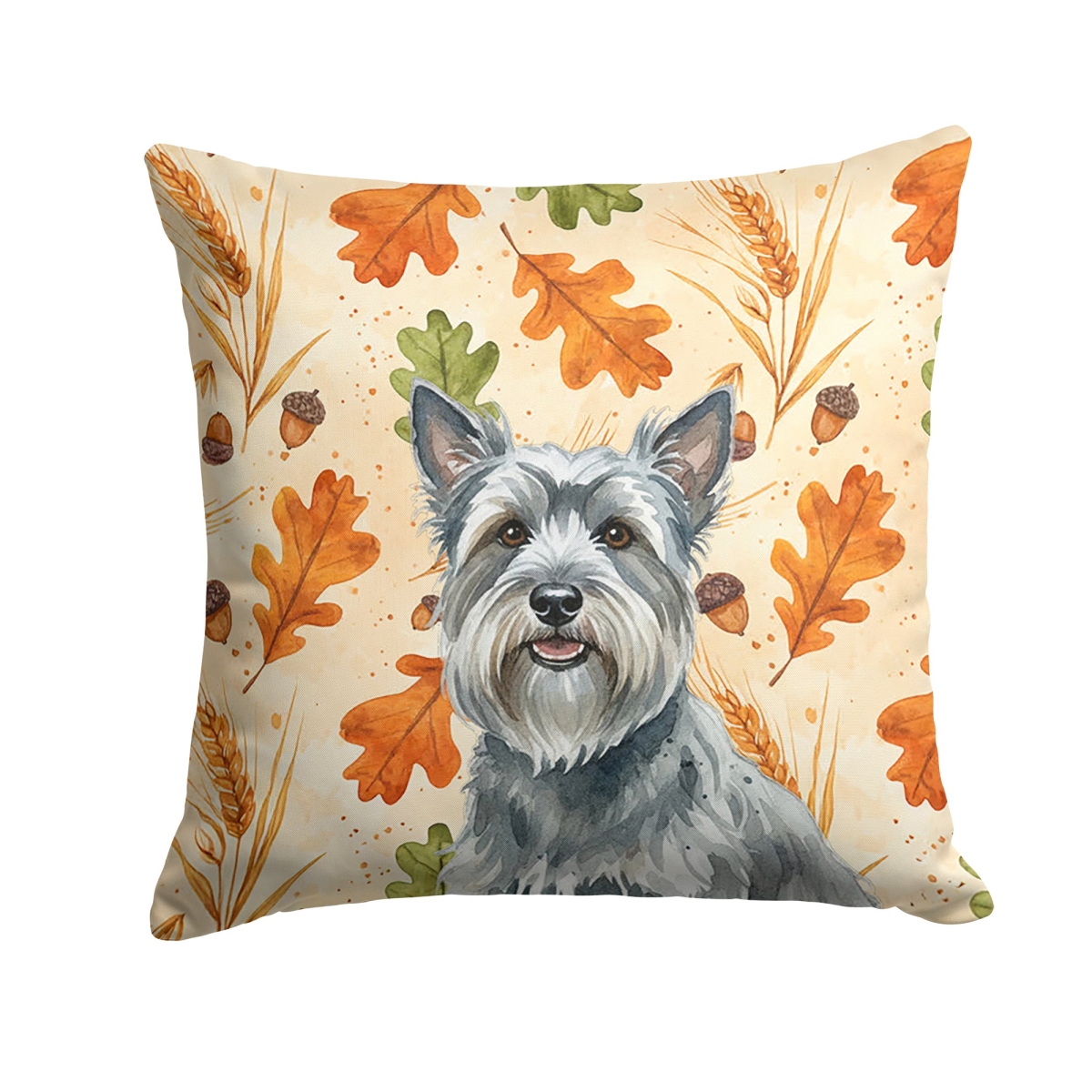 WDK8024PW1818 18 x 18 in. Gray Skye Terrier Heirloom Fall Throw Pillow