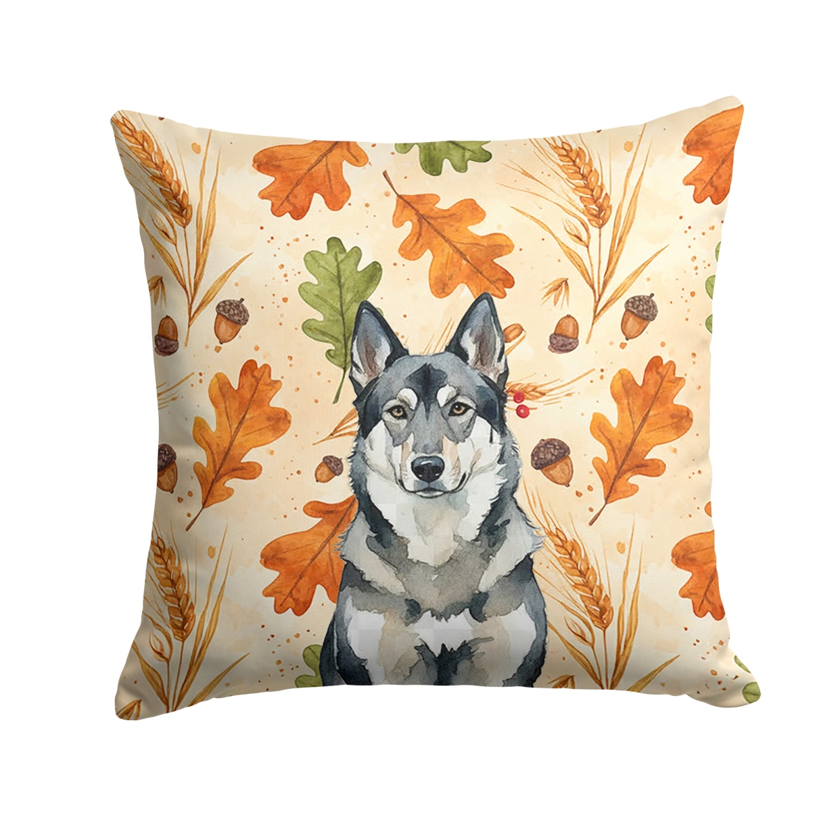 WDK7932PW1818 18 x 18 in. Norwegian Elkhound Heirloom Fall Throw Pillow