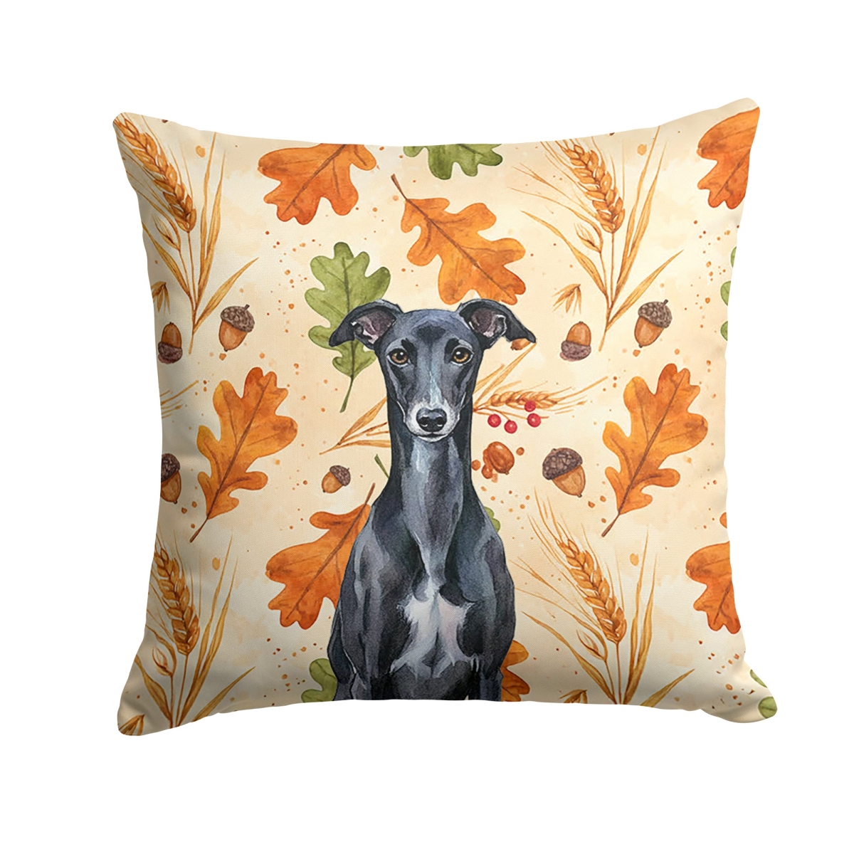 WDK8051PW1818 18 x 18 in. Black Whippet Heirloom Fall Throw Pillow