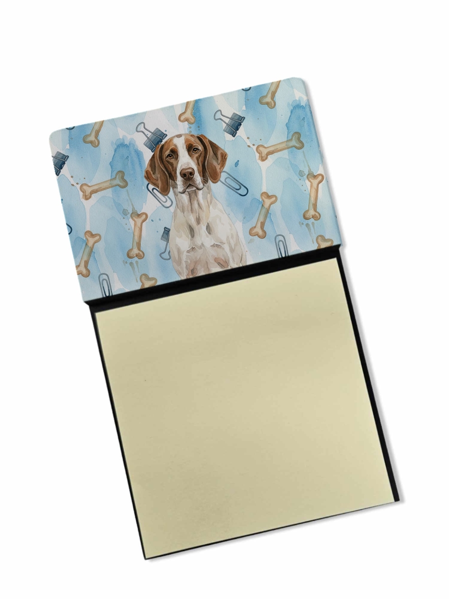 DAC9416SN 5.25 x 3.25 in. Liver & White Pointer Coworker Watercolor Sticky Note Holder - Blue