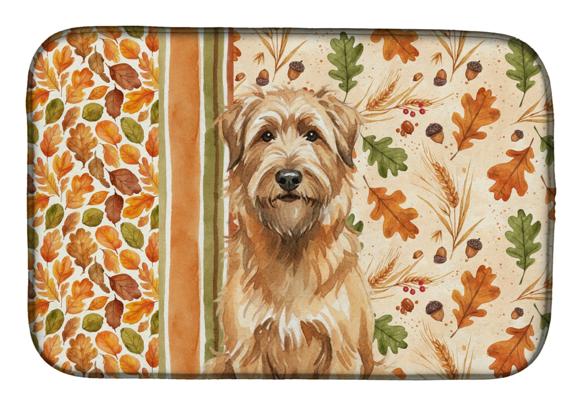 Picture of Carolines Treasures WDK7742DDM 21 x 14 in. Tawny Briard Heirloom Fall Dish Drying Mat - Multi Color