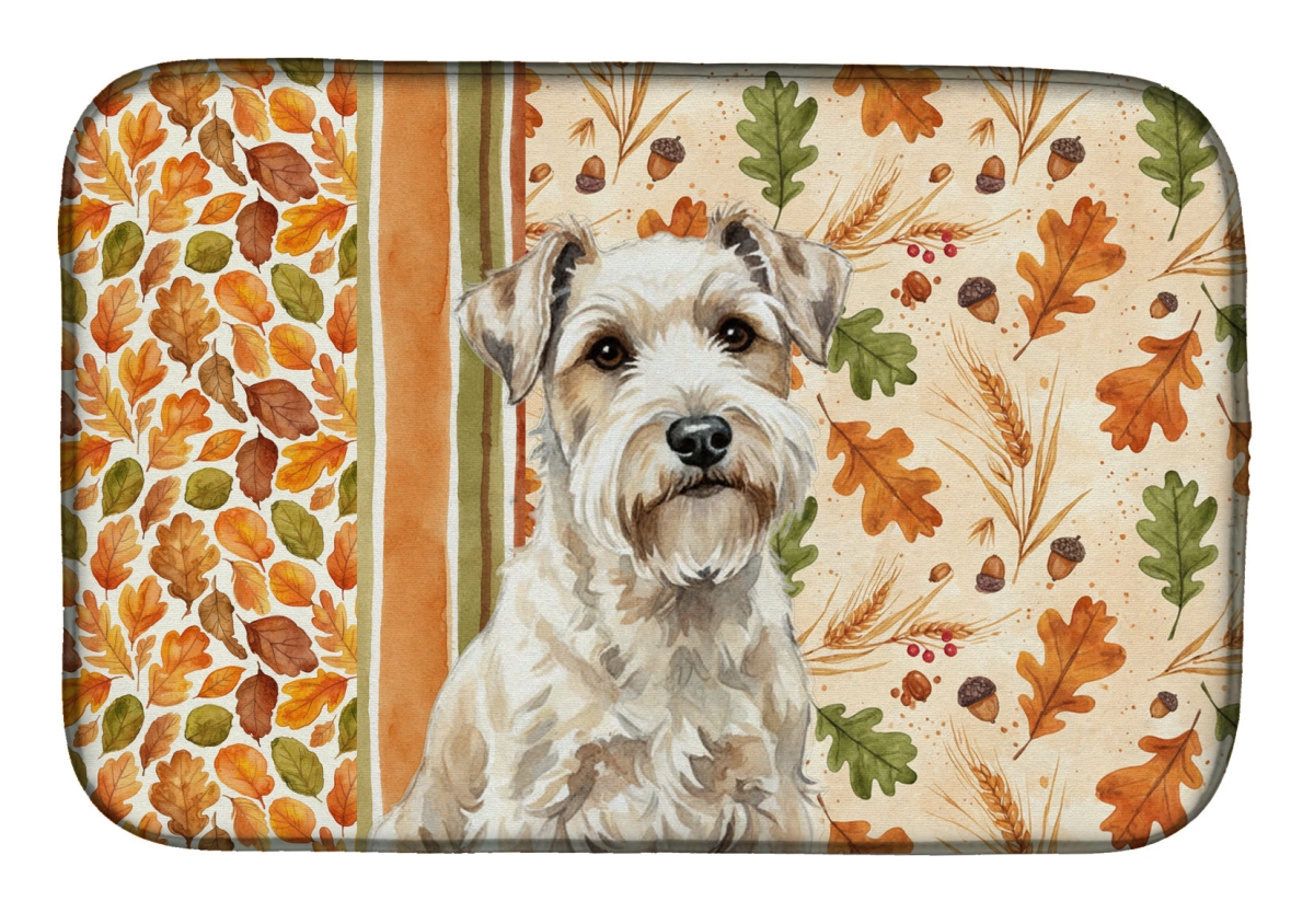 WDK8006DDM 21 x 14 in. Sealyham Terrier Heirloom Fall Dish Drying Mat - Multi Color